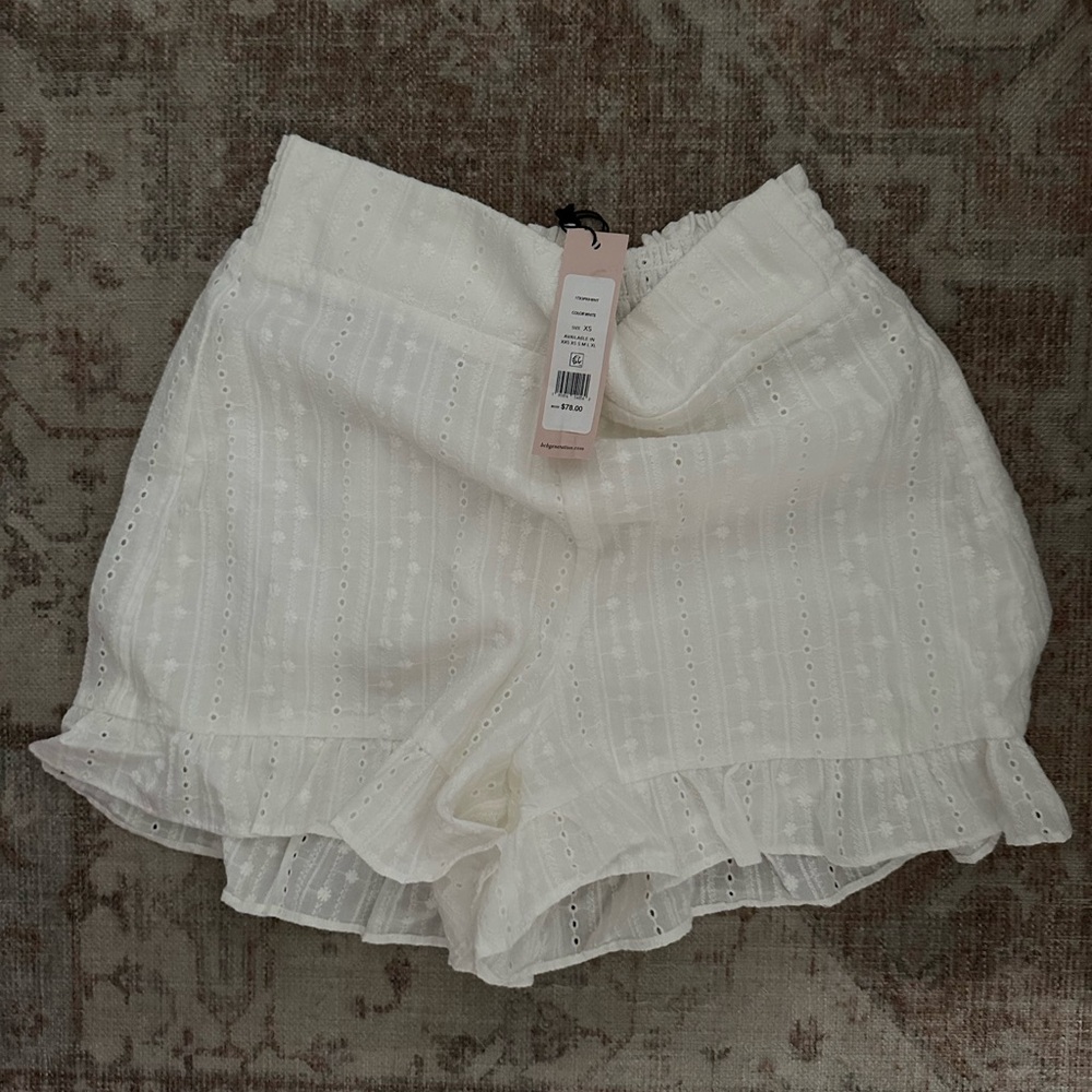 BCBG Eyelet Ruffle Hem Women Shorts